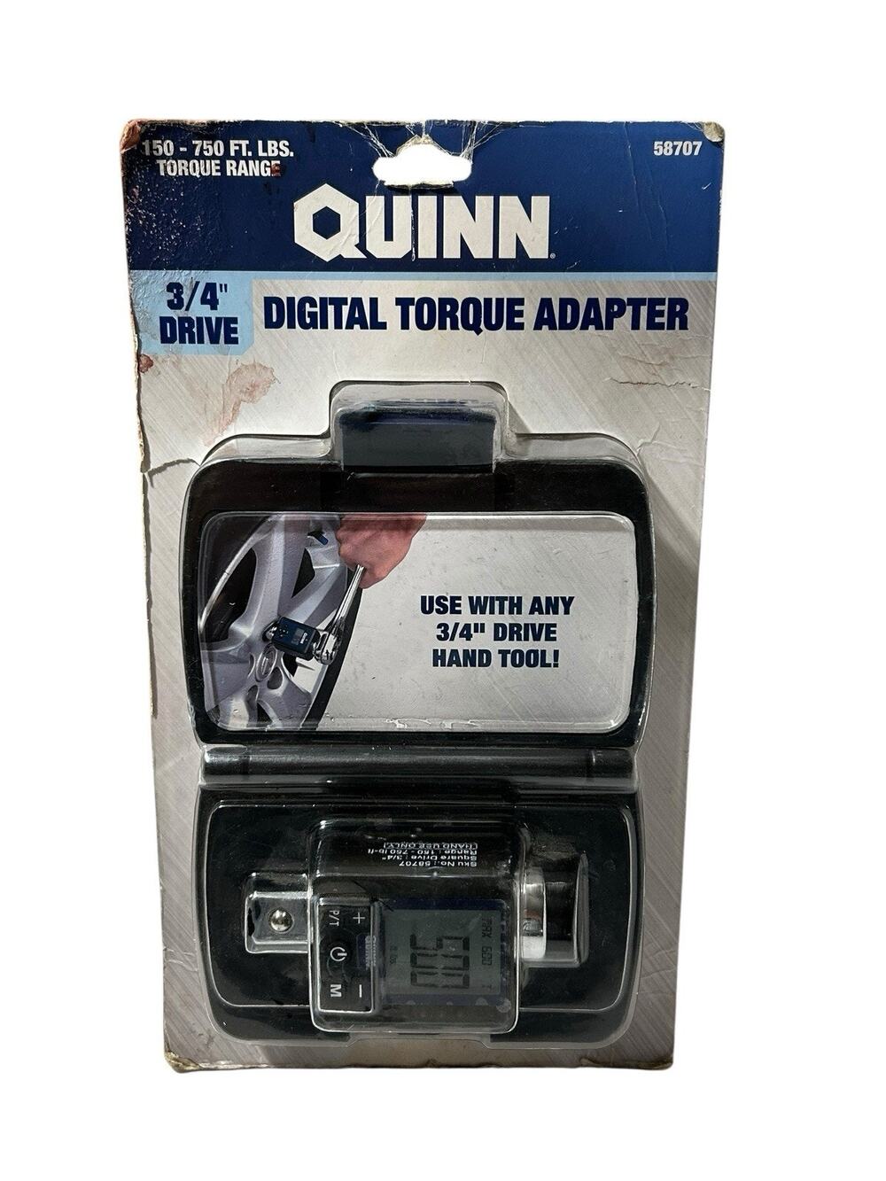 NEW! Quinn 3/4” Digital Torque Adapter #58707 Box Has Damage